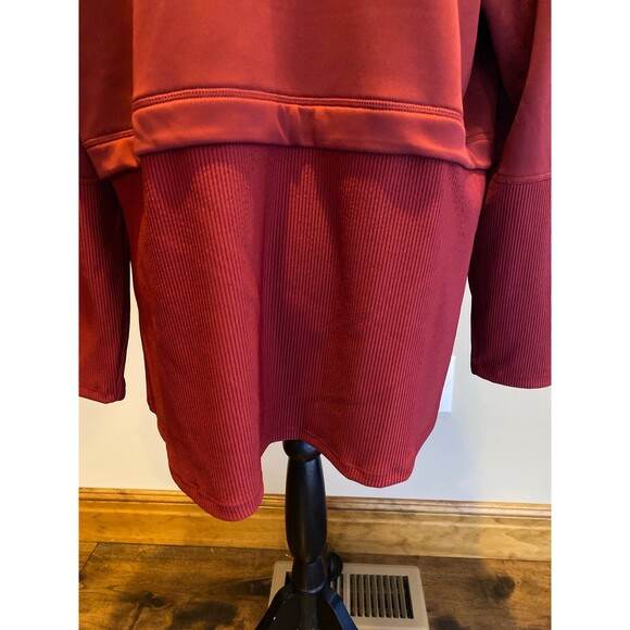 Avia  Jacket NEW XXL  2X Womens Burgundy Athletic Workout Ribbed Bottom 1/4 Zip - Picture 7 of 12